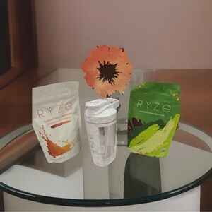 Matcha Mushroom and Superfood Probiotic Creamer Set NEW Organic with Tumbler